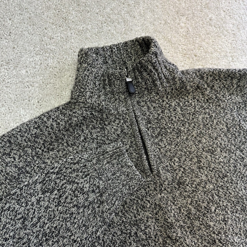 Blumarine Sweater Mens XL Gray 100% Wool Knit 1/4 Zip High Neck Pullover